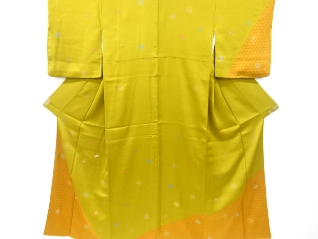 JAPANESE KIMONO / VINTAGE HOMONGI KIMONO / SILK / KIKU & SAKURA 